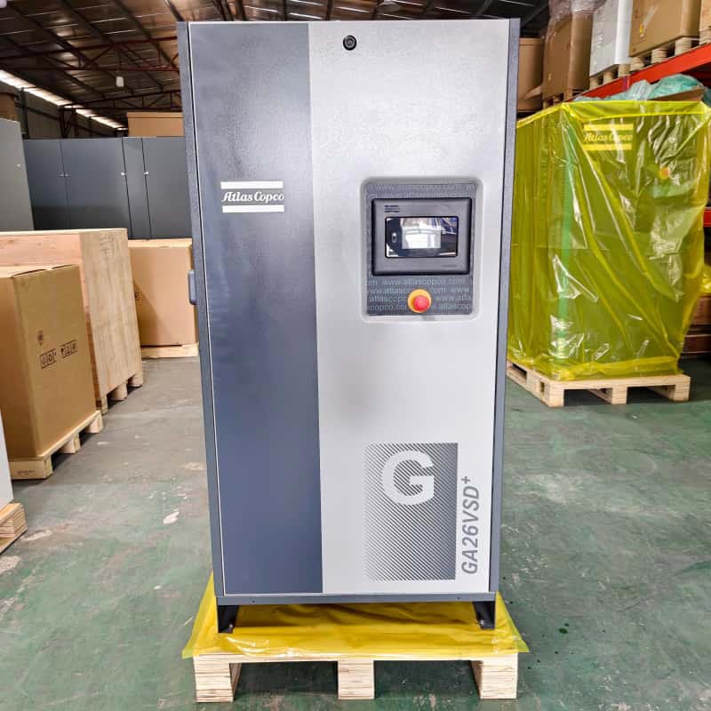 Atlas Copco воздушен компресор Оригинален GA26 VSD + 26kW 35HP Масло со променлива брзина со вбризгување на ротирачки завртки воздушен компресор 13Bar
