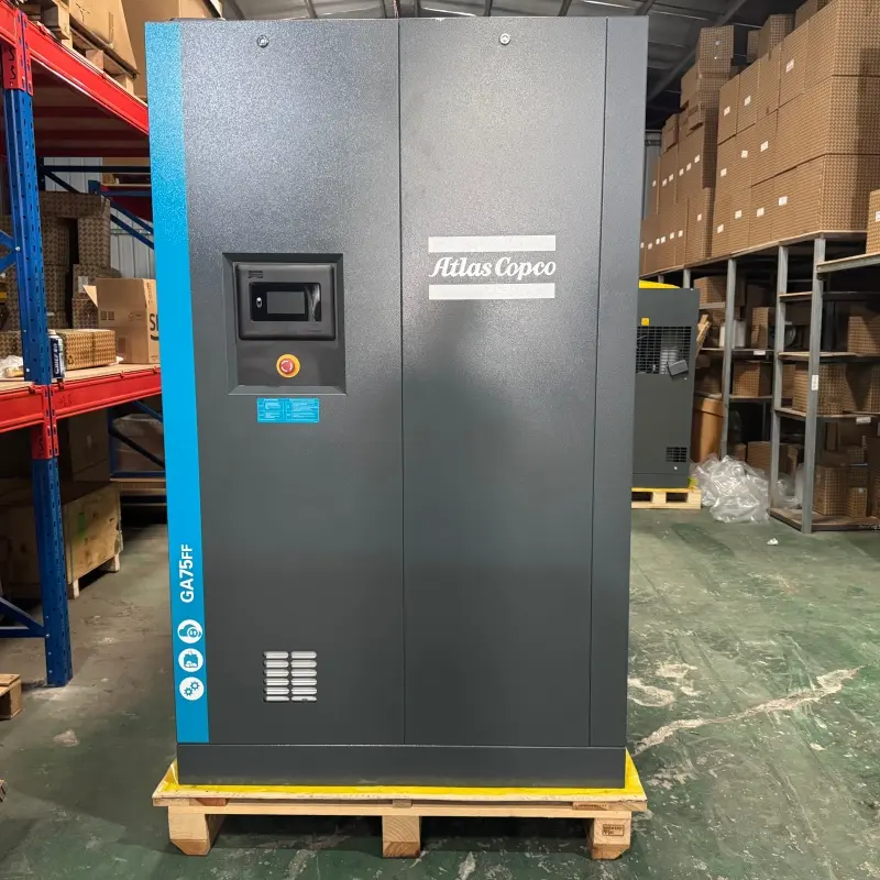 Atlas Copco GA75FF Oil Injected Screw Compressor 75 kW 100 HP Интегрирана фен Оригинален