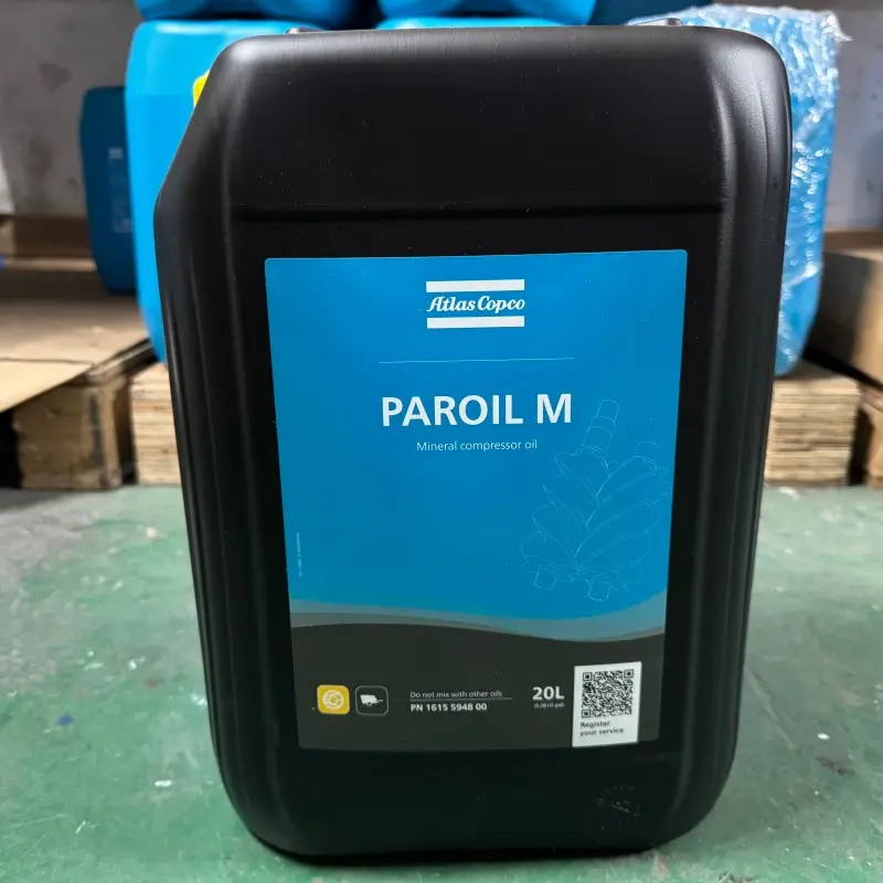 Atlas Copco Oil 1615594800 Paroil M минерално лубрикант за преносни компресори Оригинален