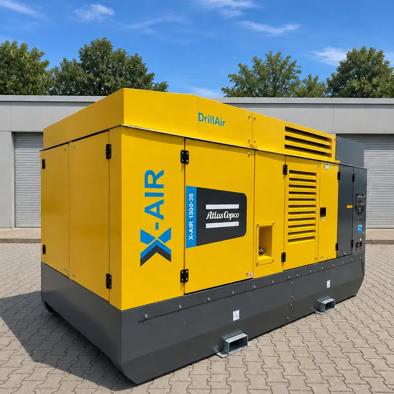 Atlas Copco X-Air 1300 35 Голем мобилен дизел компресор 412 kW 35 бари дупчење Оригинален