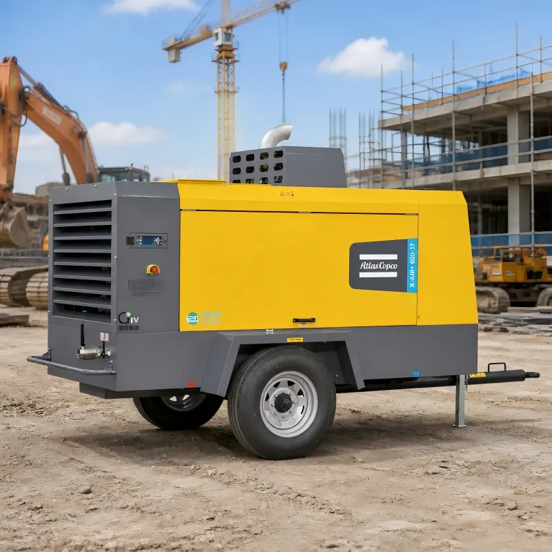 Atlas Copco X-Air+600-17 Преносен дизел компресор 154 kW Оригинален